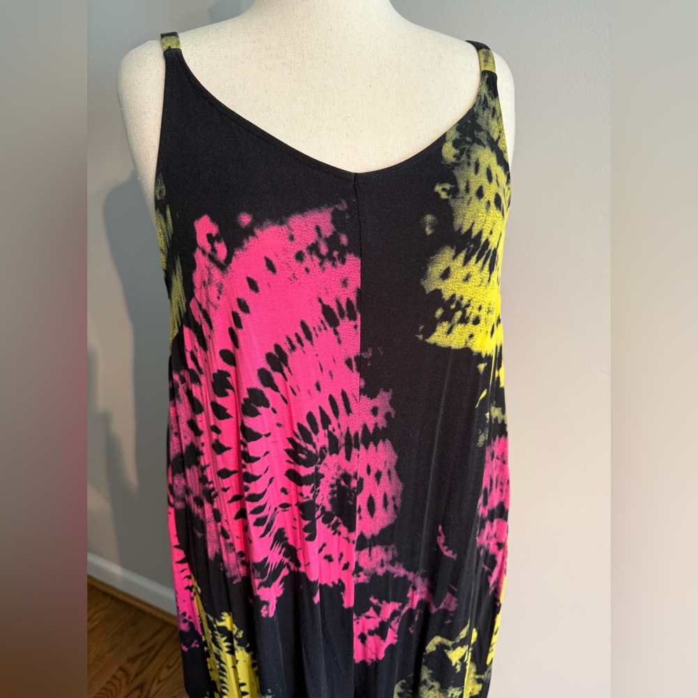 Torrid Black Pink/Yellow Tie Dye Super Soft Culotte Romper - Size 3 (22-24, 3X) - Picture 2 of 13
